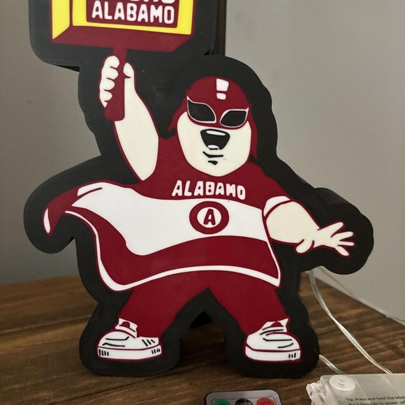 Nacho Alabamo Alabama Icon 3D Lightbox With Battery Pack & Remote. 8 Function. - Picture 5 of 5